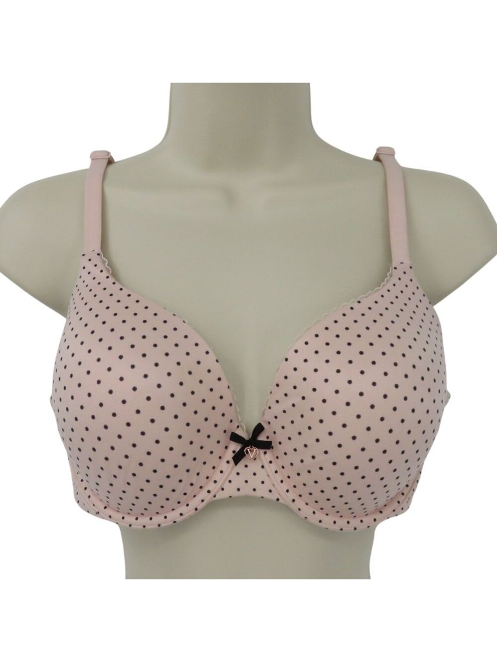 Victorias Secret 36C Body By Victoria Lined Perfect Coverage Bra Pink Black Dots